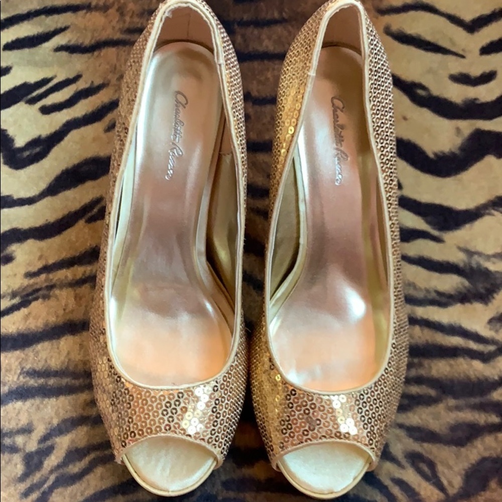 Gold sequin heels - Picture 6 of 6
